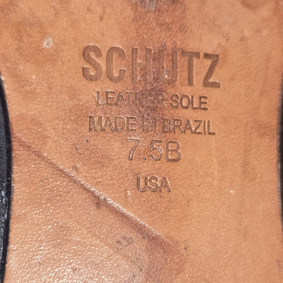 SCHUTZ Gayle Leather Studded Black Mules Made In Brazil Women's Size 7.5M - Picture 10 of 10